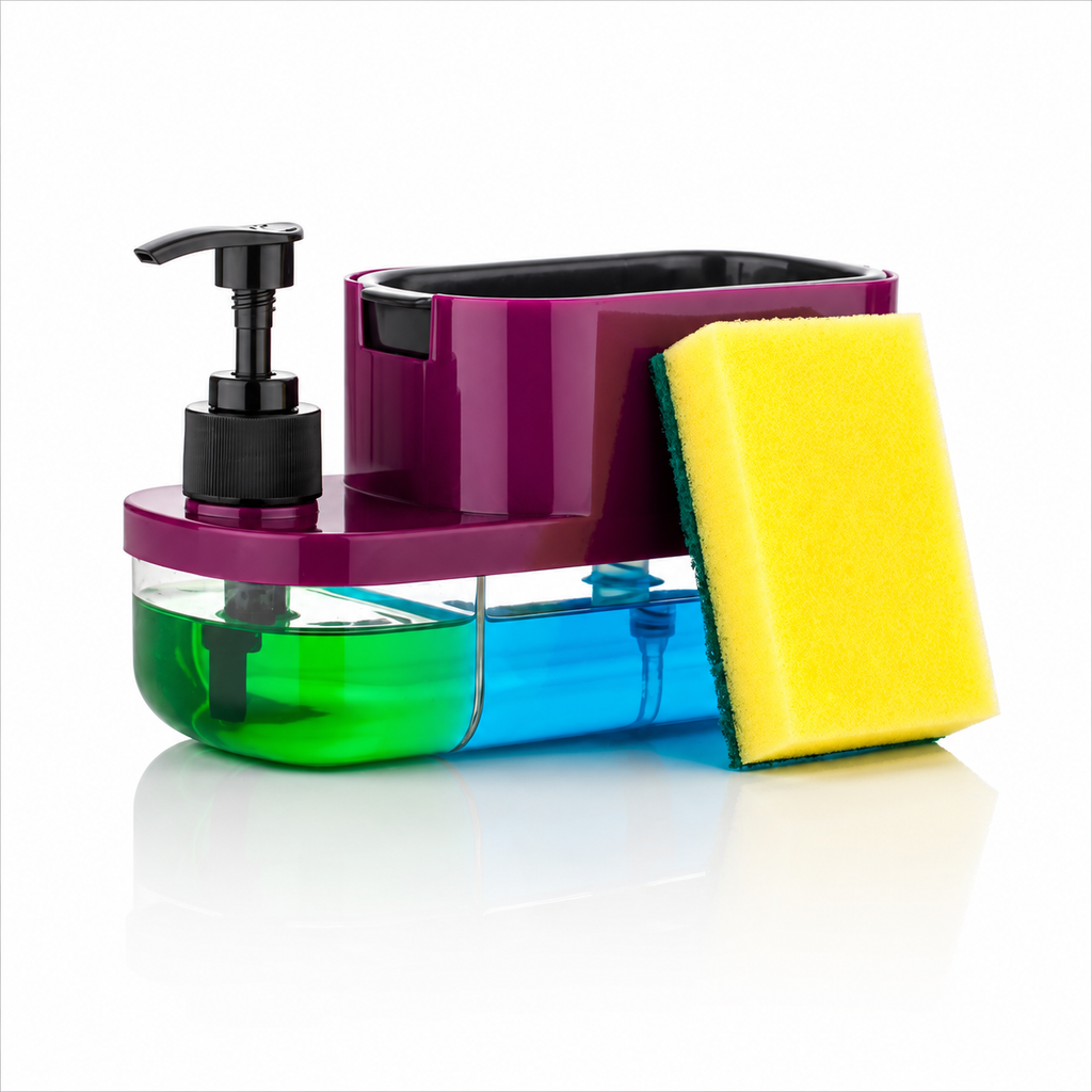 2-in-1 Kitchen Soap Dispenser with Sponge Holder