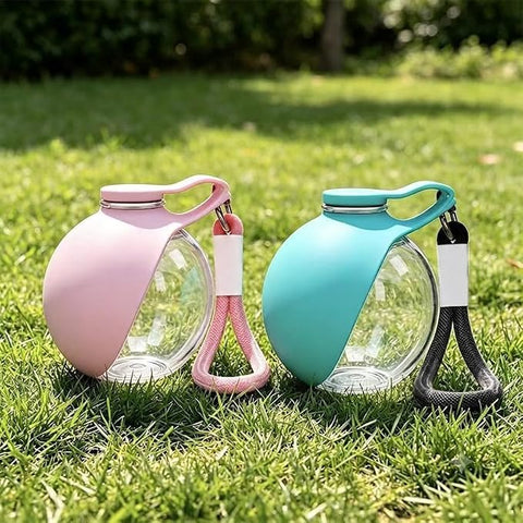 2-in-1 Portable Dog Water Bottle with Foldable Bowl